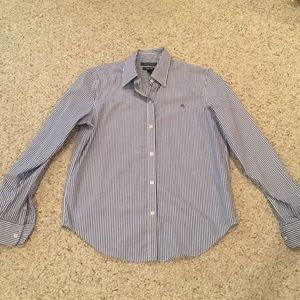 Ralph Lauren Non-Iron Blue White Stripe Oxford